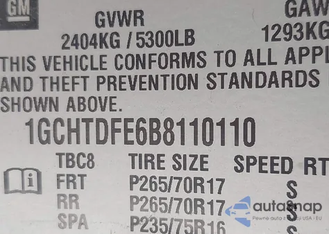 2011 Chevrolet Colorado 2Lt z USA, uszkodzony, nr VIN 1GCHTDFE6B8110110